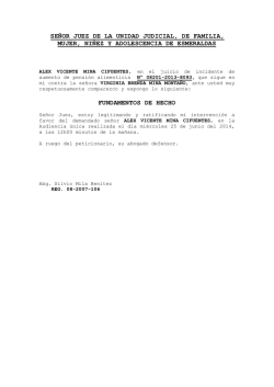 se&ntilde;or juez de la unidad judicial, de familia, mujer, ni&ntilde;ez y