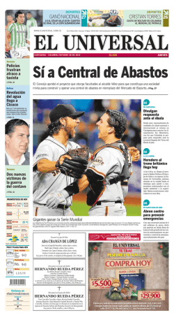 descarga portada en pdf - El Universal