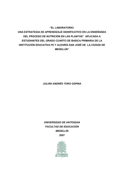 TEMA: El papel del laboratorio en la enseñanza de las ciencias