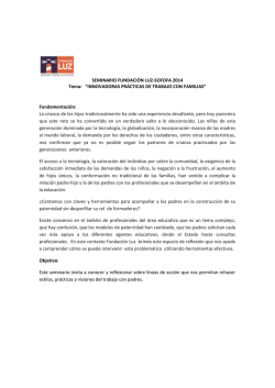 SEMINARIO FUNDACI&Oacute;N LUZ-SOFOFA 2014 Tema