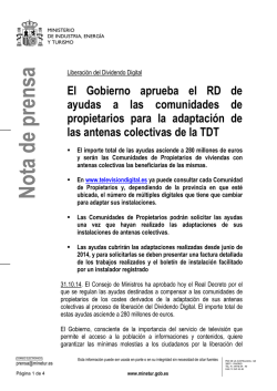 Nota de prensa completa Real Decreto Ayudas - Televisión digital