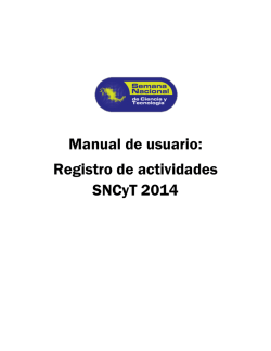 Manual de usuario: Registro de actividades SNCyT 2014