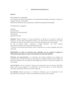 Listado de admitidos - Universidad El Bosque