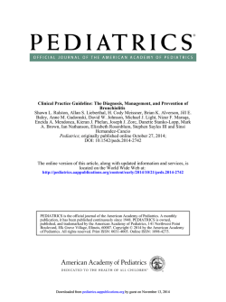 Diagnosis, Management, and Prevention of Bronchiolitis - Pediatrics