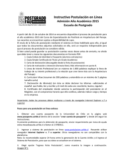 Instructivo Postulación en Línea Año 2015 - Universidad de Chile
