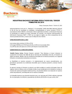 Resultados del Tercer Trimestre de 2014 - Bachoco