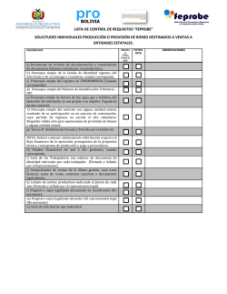 lista de control de requisitos “feprobe” solicitudes - pro bolivia