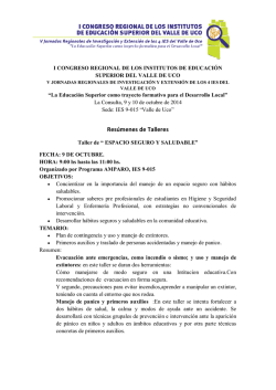 Res&uacute;menes de Talleres - Valle de Uco
