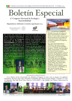9º Congreso Nacional de Ecología y Sustentabilidad - canafem