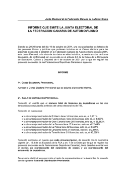 informe que emite la junta electoral de la federacion canaria de