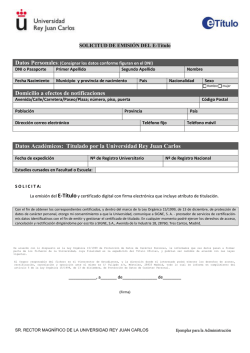Impreso de Solicitud e-T&iacute;tulo - Universidad Rey Juan Carlos