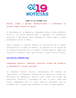 Daniel llama a países desarrollados a conformar un - El 19 Digital