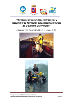 “I Congreso de seguridad, emergencias y socorrismo: La - Adeac