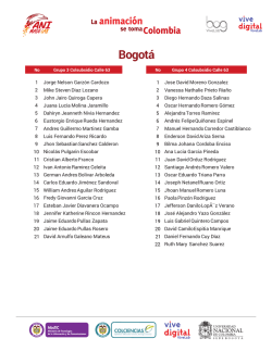 Admitidos AniMadeLab Bogotá (Segunda Lista)