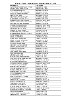 Horario de atenci&oacute;n a padres y madres por parte del profesorado