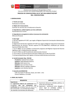 CAS Nro. 047-2014-MINCETUR/VMT - Ministerio de Comercio