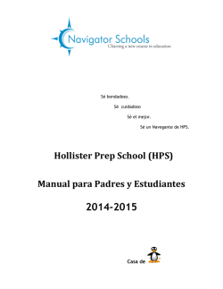 Hollister Prep School (HPS) Manual para Padres y Estudiantes