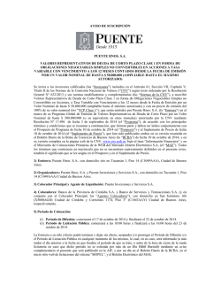 PUENTE VCP - Clase 1 Aviso de Suscripcion (PDF) - Bancor
