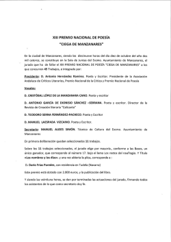 XIII PREMIO NACIONAL DE POES&iacute;A - Ayuntamiento de Manzanares