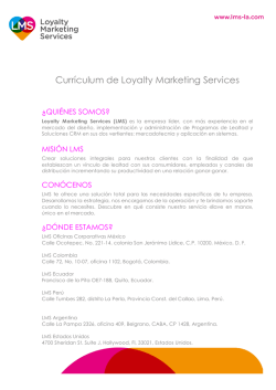 Currículum de Loyalty Marketing Services - lms-la.com