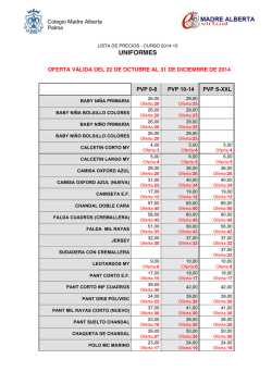Listado de precios y ofertas - Colegio Madre Alberta