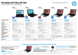 Portátiles HP 250 y HP 350 Octubre 2014 389€ 429€ 399 - Lisot