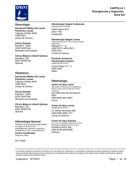 Zona Sur CARTILLA 1 Emergencias y Urgencias - Omint