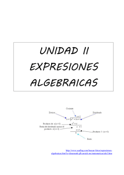 UNIDAD II EXPRESIONES ALGEBRAICAS - FICA