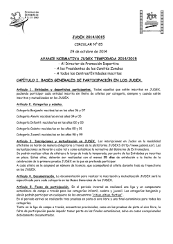 85/2014 Avance Normativa JUDEX 2014/2015 - Federación