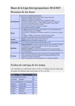 Bases de la Liga Interagrupaciones 2014/2015 Resumen - aftdao