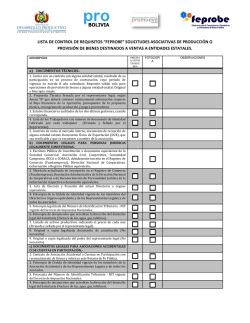 lista de control de requisitos “feprobe” solicitudes - pro bolivia
