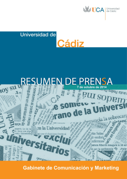 7 de octubre de 2014. Resumen - Universidad de Cádiz