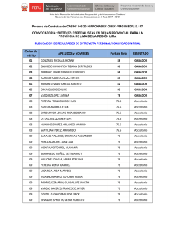 N&oacute;mina IMJUVER 01, 01 de Enero al 11 de Enero del 2015