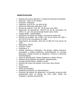 Licenciatura Cuatrimestral 01/2014 Inicio de clases 13 de enero Fin