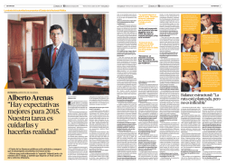 Alberto Arenas “Hay expectativas mejores para 2015 - Pulso