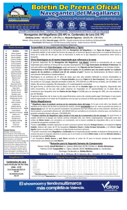 Navegantes del Magallanes (2G-4P) vs. Cardenales de Lara (1G-7P)