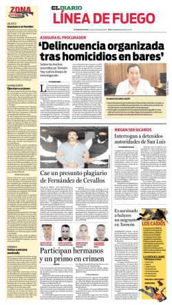 Delincuencia organizada tras homicidios en bares - El Diario de