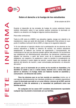 Sobre el derecho a la huelga de los estudiantes - FETE-UGT Madrid