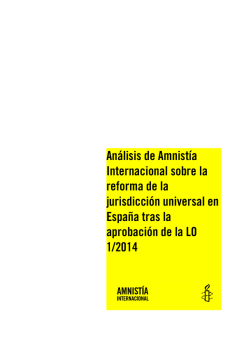 Jurisdicción Universal – Análisis de Amnistía Internacional sobre la