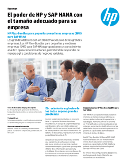 El poder de HP y SAP HANA con el tamaño - Hewlett Packard