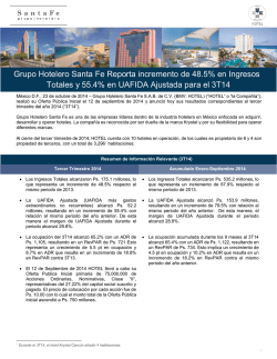 Reporte Trimestral 3T14 - Santa Fe Grupo Hotelero