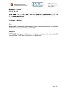 MODIFICATORIA 1 (2014-10-08) RTE INEN 146 “CONJUNTO DE
