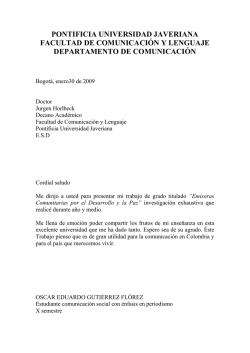 pontificia universidad javeriana facultad de comunicaci&oacute;n y