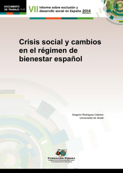 Crisis social y cambios en el régimen de bienestar español - Foessa