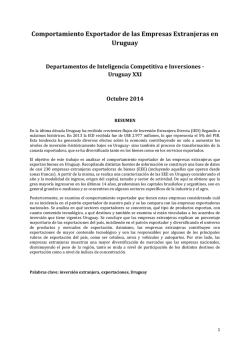 Comportamiento Exportador de las Empresas - Uruguay XXI