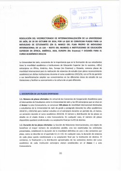 Convocatoria - Universidad de Ja&eacute;n