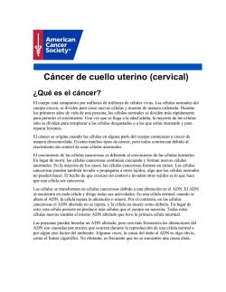 Cáncer de cuello uterino (cervical) - American Cancer Society