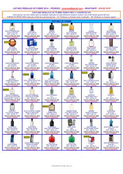 LISTADO REBAJAS OCTUBRE 2014 – PEDIDOS : jolumara@gmail
