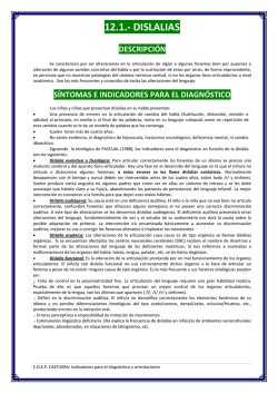 INDICADORES PARA EL DIAGN&Oacute;STICO Y ORIENTACIONES de