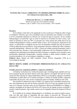 Manuel del Valle Cardenete y el primer Simposio sobre el agua en